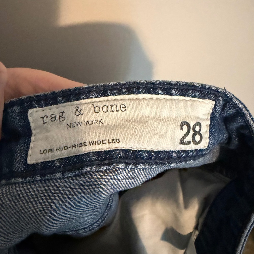 Rag & Bone Lori Jeans 28 Dark Wash Mid Rise Wide Leg Denim streetwear casual - Picture 6 of 7
